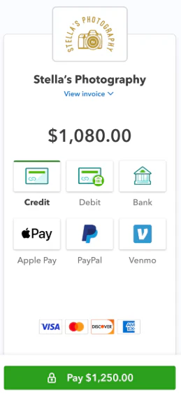 screenshot of QuickBooks Money